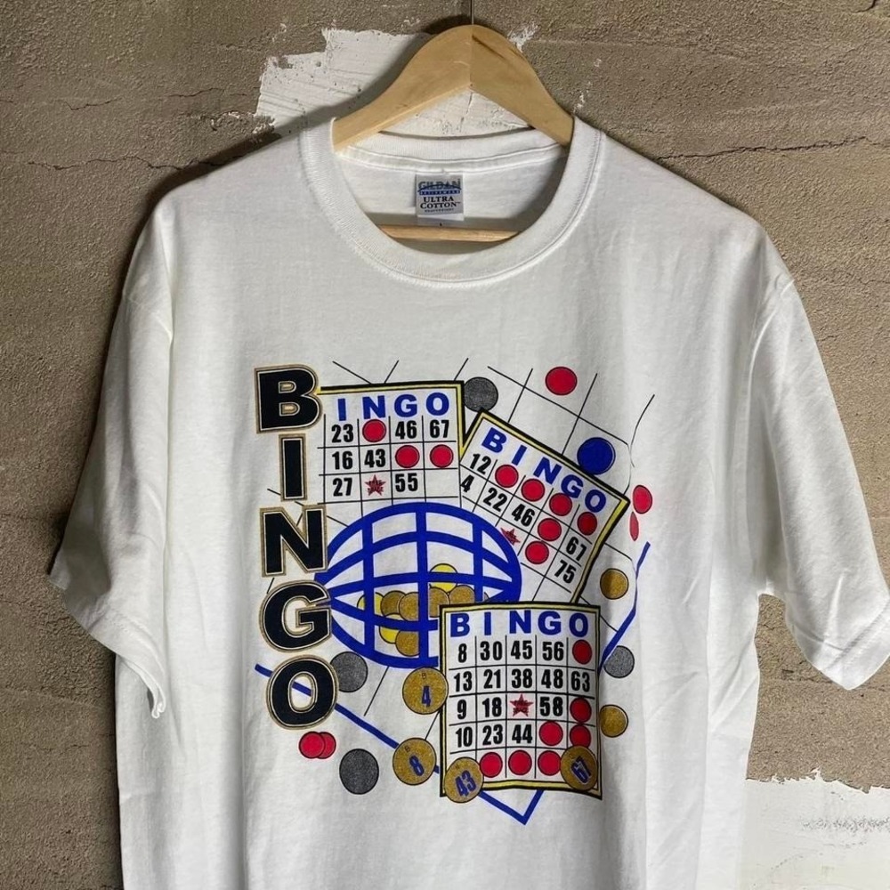 Vintage White Bingo Graphic T-Shirt